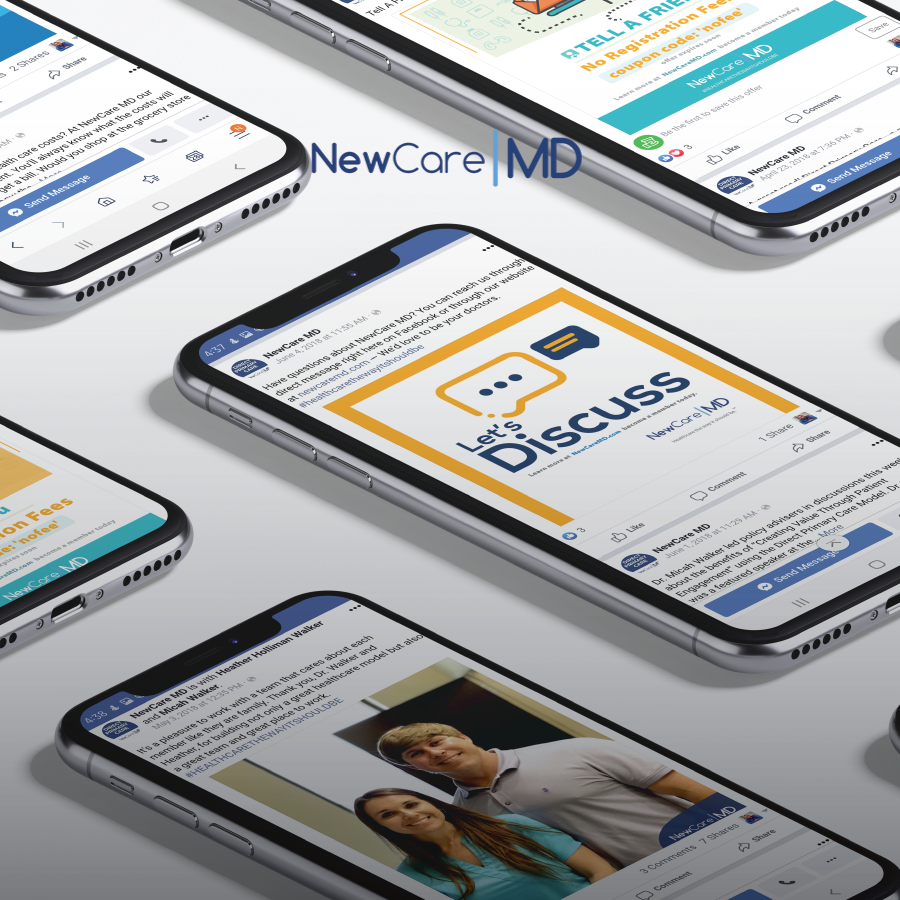 New Care MD social media and email marketing design