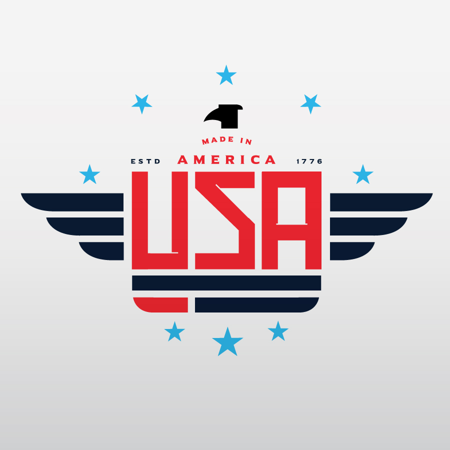 USA Apparel logo and apparel design on a men's shirt